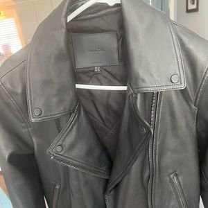 Massimo Dutti Leather Moto Jacket size Small. Worn few times